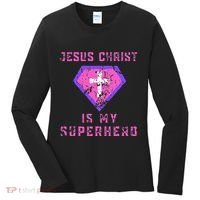 Jesus Christ Is My Superhero Jesus Women's Long Sleeve Shirt thumb 0