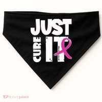 Just Cure It Breast Cancer Ribbon USA-Made Doggie Bandana thumb 0