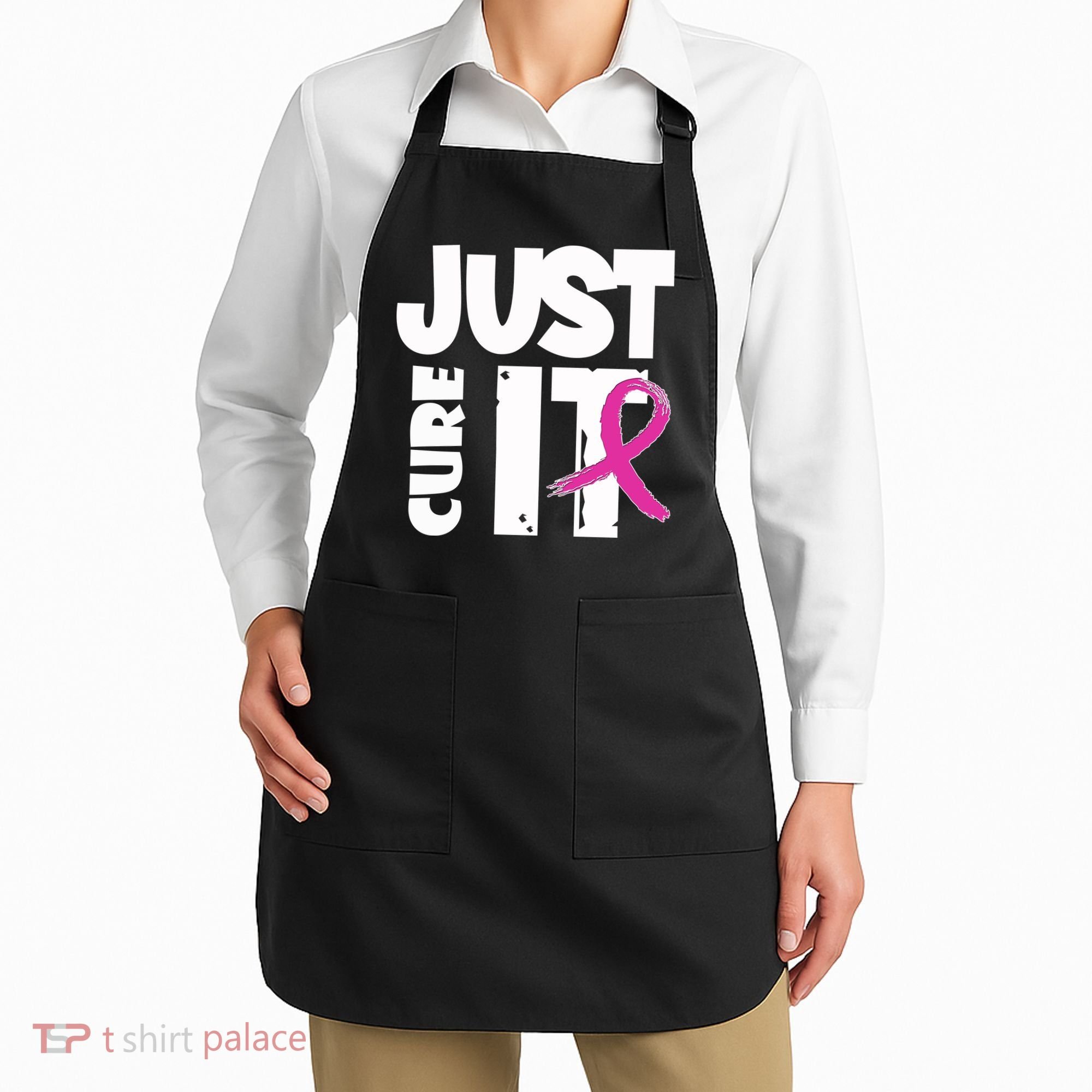 Just Cure It Breast Cancer Ribbon Apron