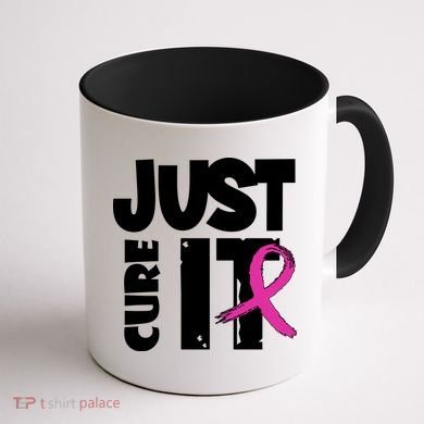 Just Cure It Breast Cancer Ribbon Coffee Mug back
