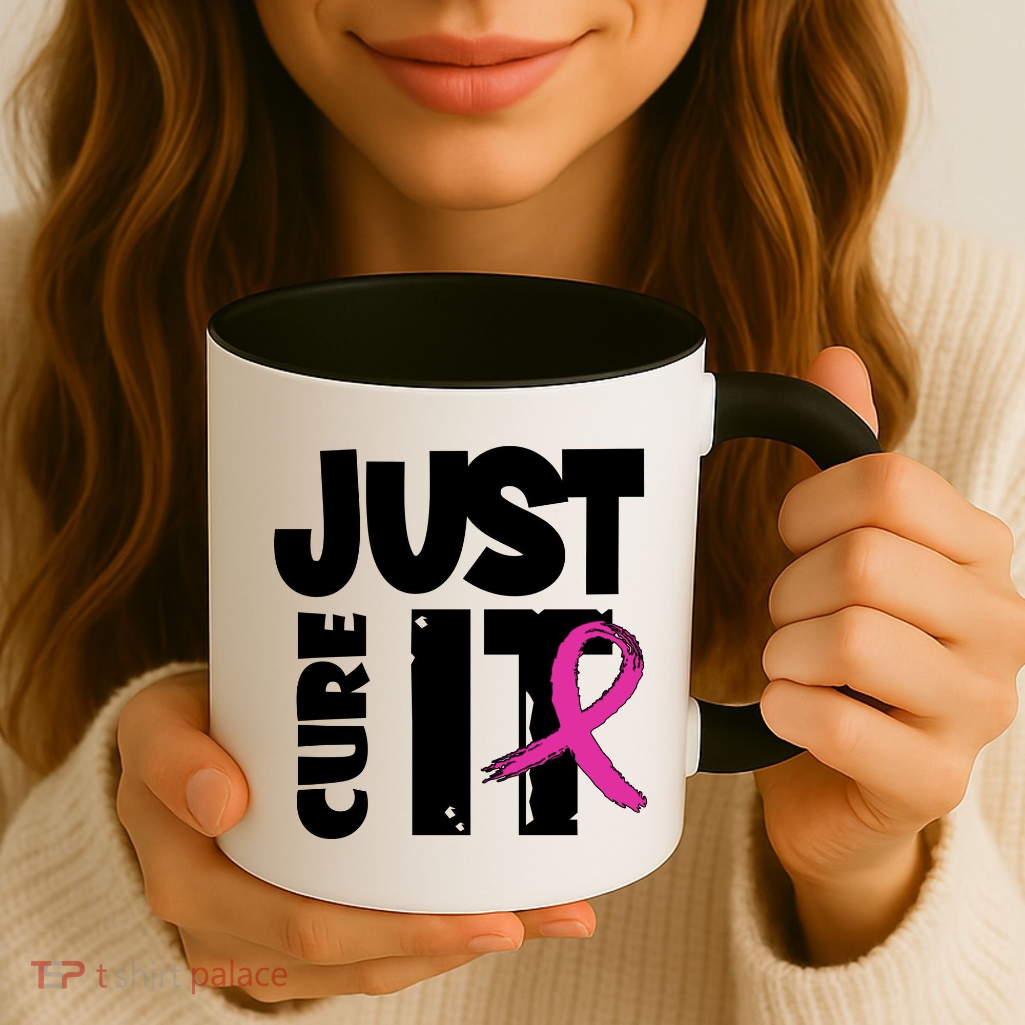 Just Cure It Breast Cancer Ribbon Coffee Mug