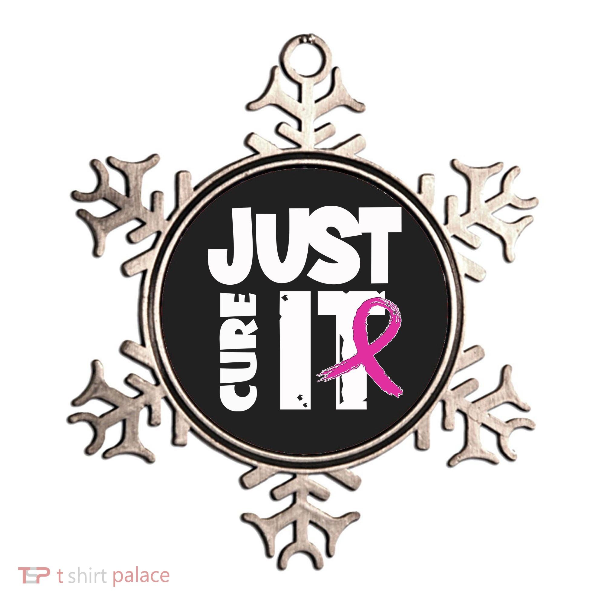 Just Cure It Breast Cancer Ribbon Ornament