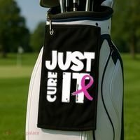 Just Cure It Breast Cancer Ribbon Golf Towel thumb 2