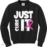 Just Cure It Breast Cancer Ribbon Kids Sweatshirt thumb 0