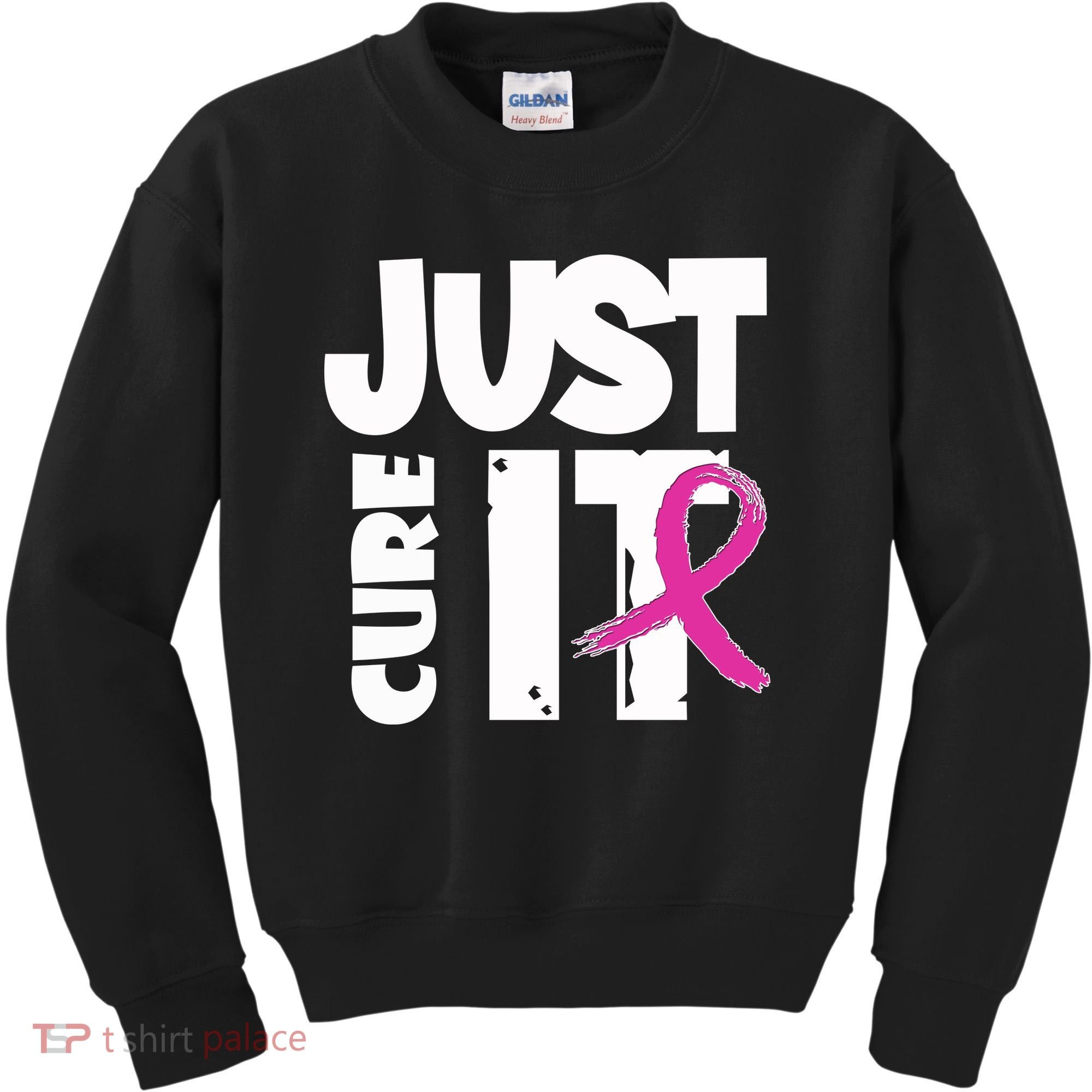 Just Cure It Breast Cancer Ribbon Kids Sweatshirt