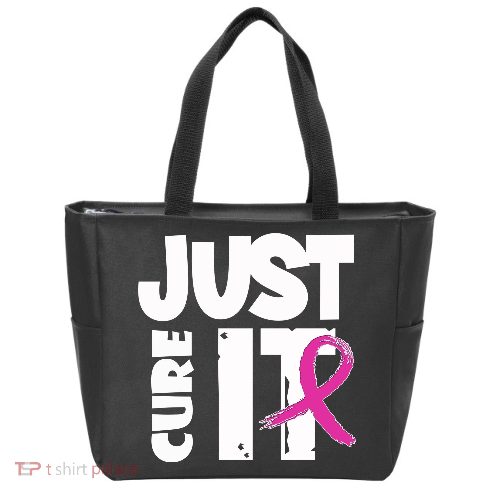Just Cure It Breast Cancer Ribbon Tote Bag