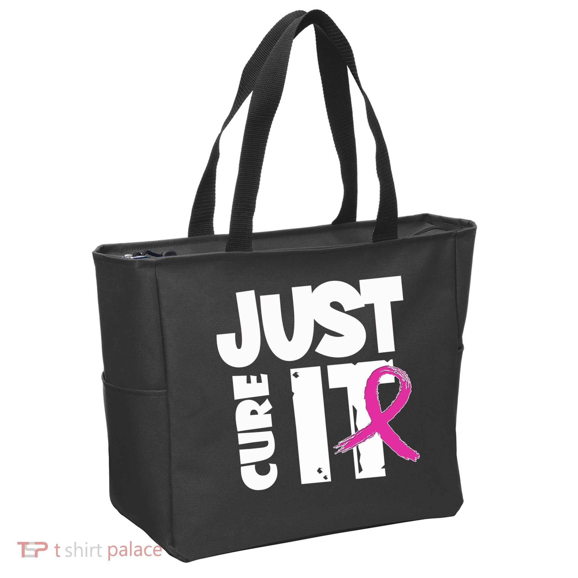 Just Cure It Breast Cancer Ribbon Tote Bag