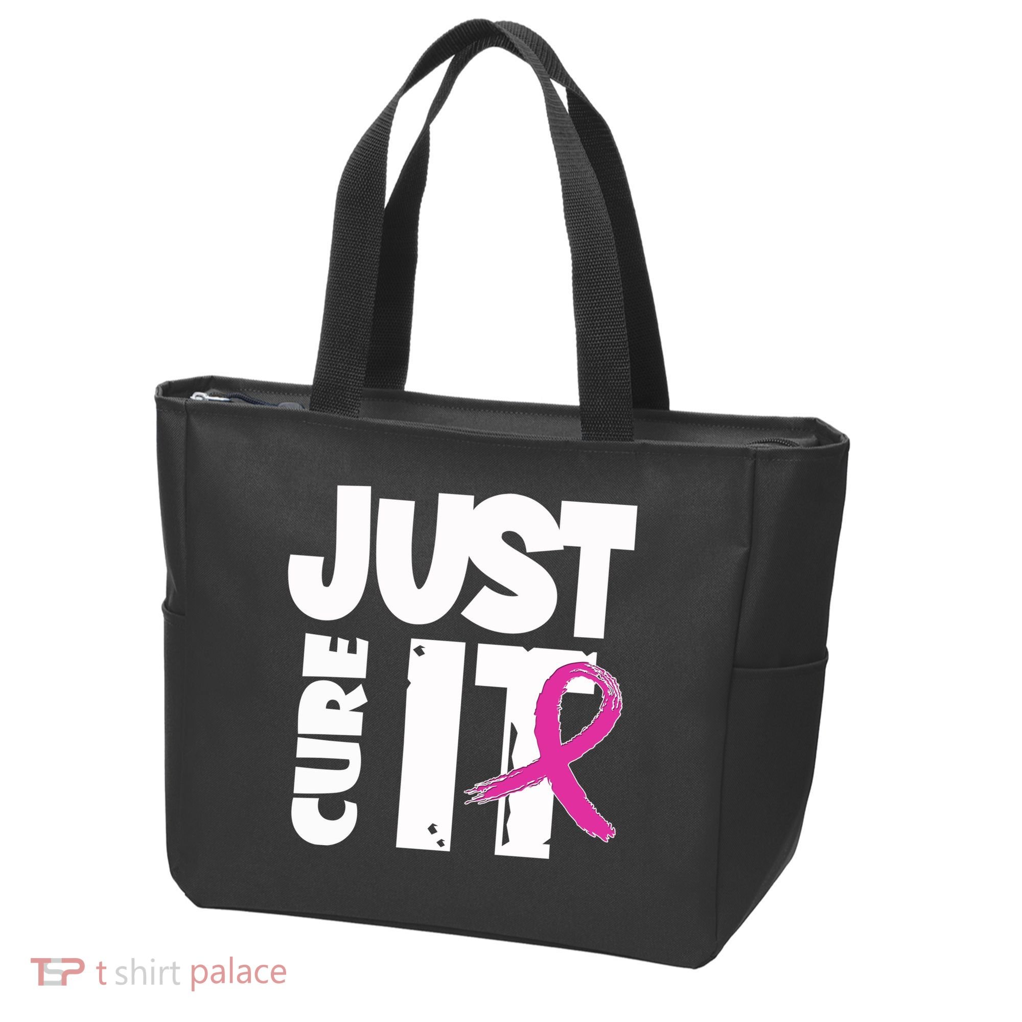 Just Cure It Breast Cancer Ribbon Tote Bag