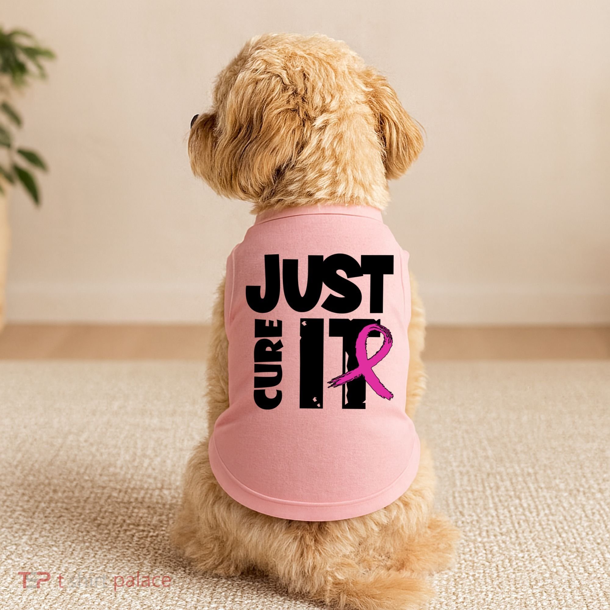 Just Cure It Breast Cancer Ribbon Doggie Tank
