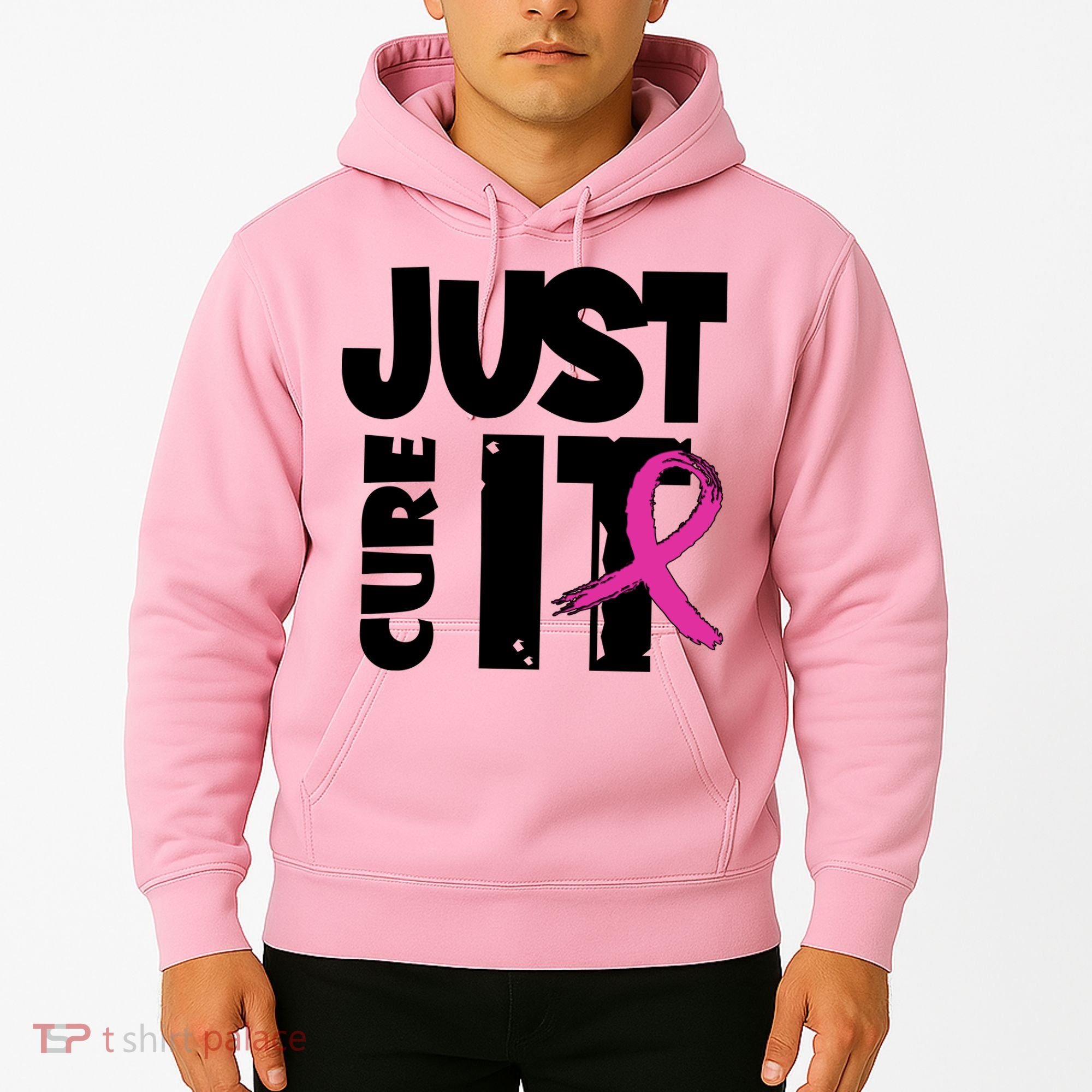 Just Cure It Breast Cancer Ribbon Hoodie