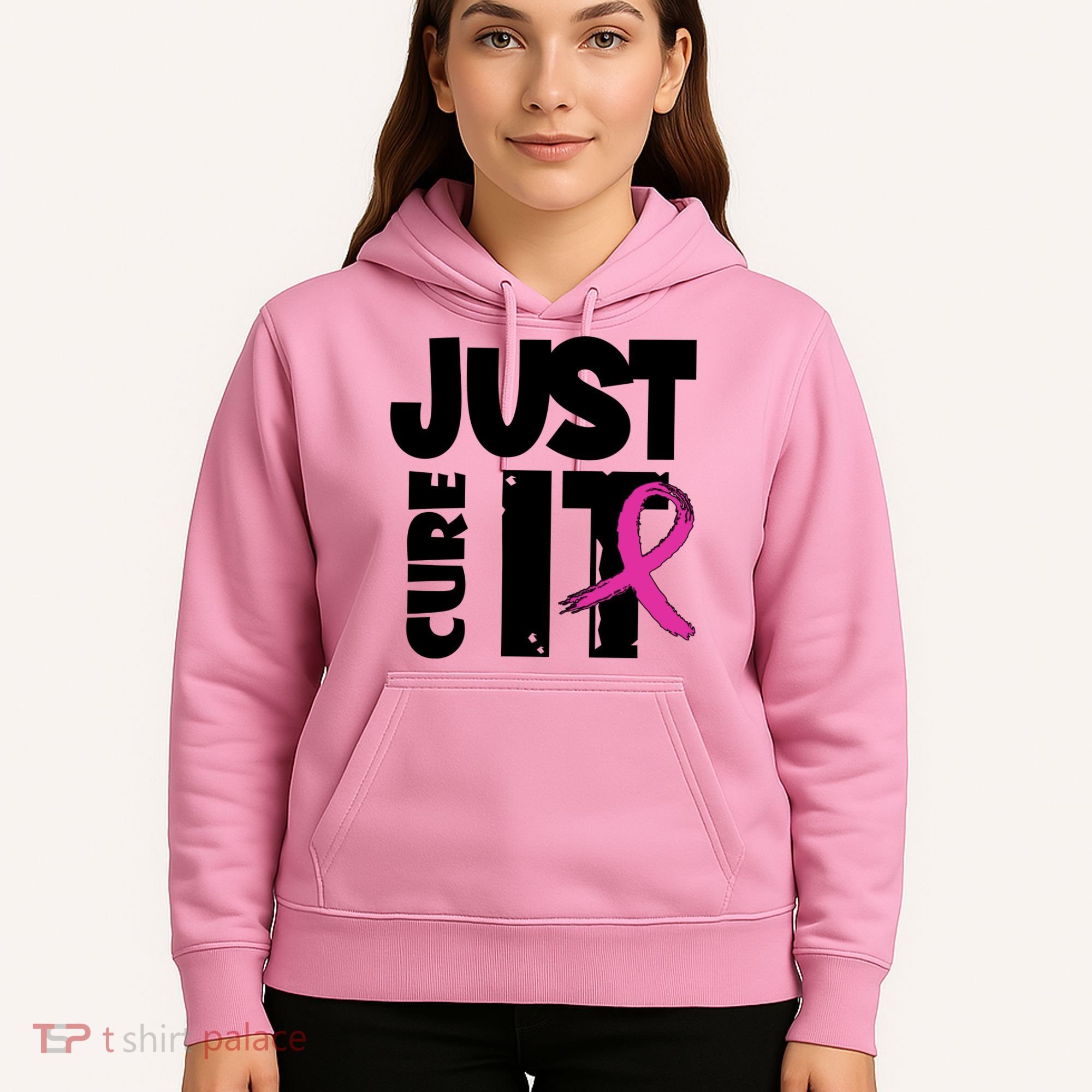 Just Cure It Breast Cancer Ribbon Hoodie