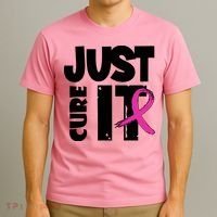 Just Cure It Breast Cancer Ribbon T-Shirt thumb 3