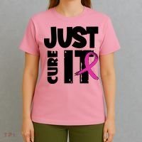 Just Cure It Breast Cancer Ribbon T-Shirt thumb 4
