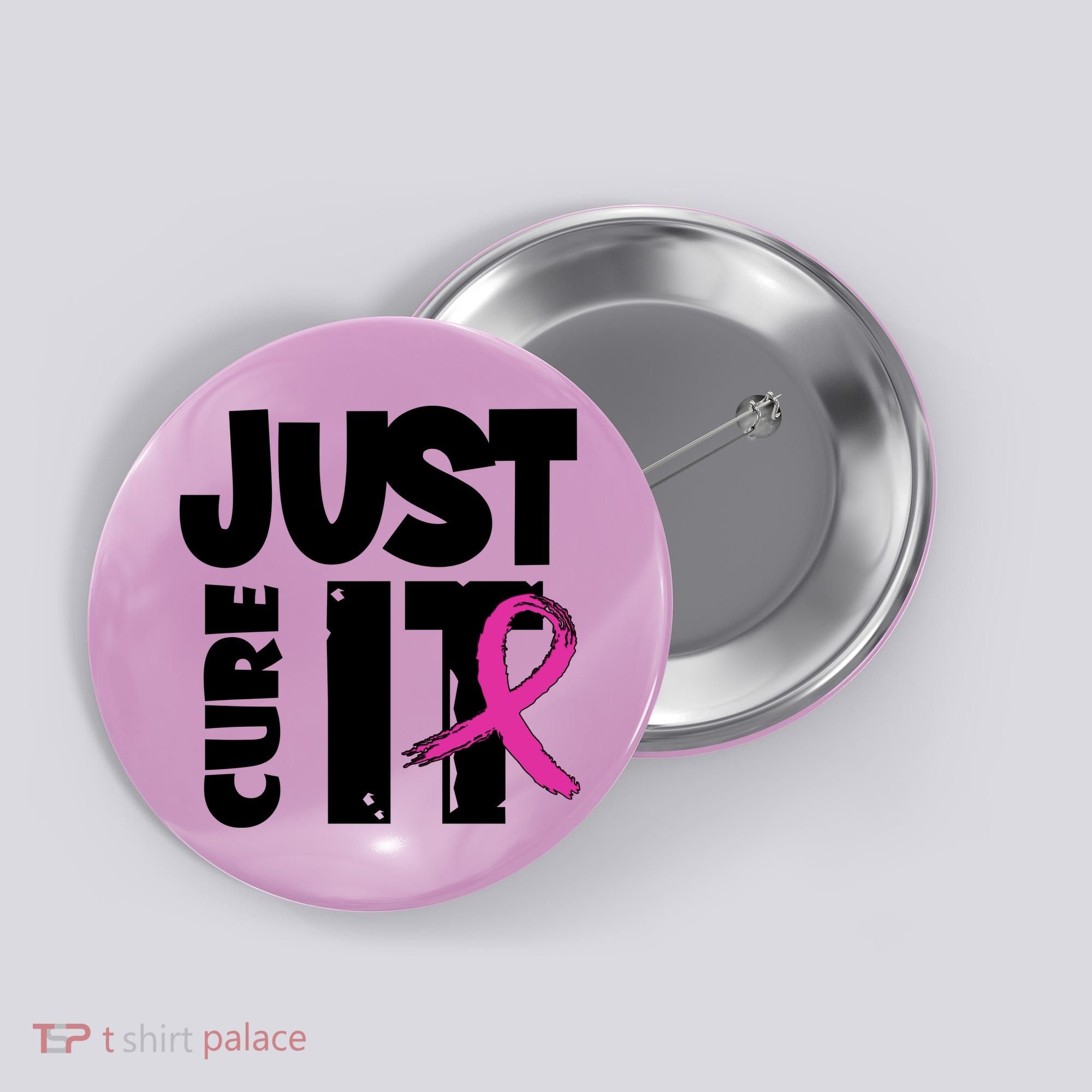 Just Cure It Breast Cancer Ribbon Button