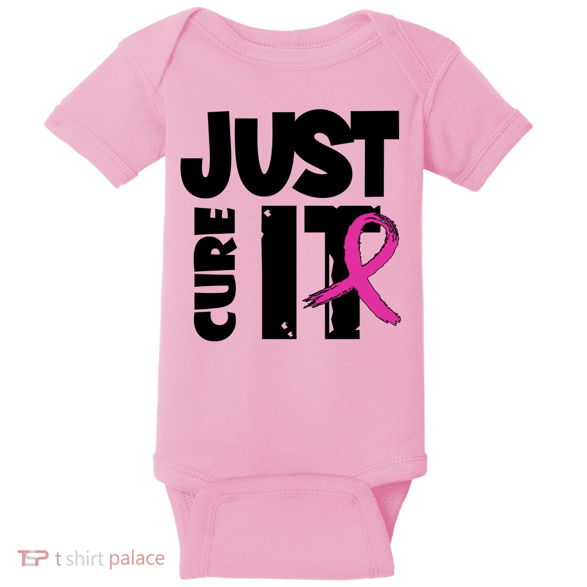 Just Cure It Breast Cancer Ribbon Baby Bodysuit