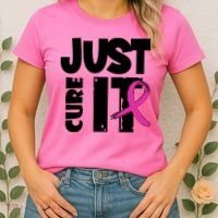 Just Cure It Breast Cancer Ribbon Women's T-Shirt thumb 2