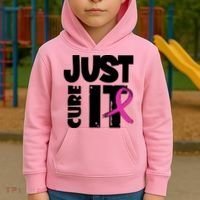 Just Cure It Breast Cancer Ribbon Kids Hoodie thumb 2