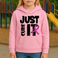 Just Cure It Breast Cancer Ribbon Kids Hoodie thumb 3