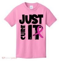 Just Cure It Breast Cancer Ribbon Kids T-Shirt thumb 0