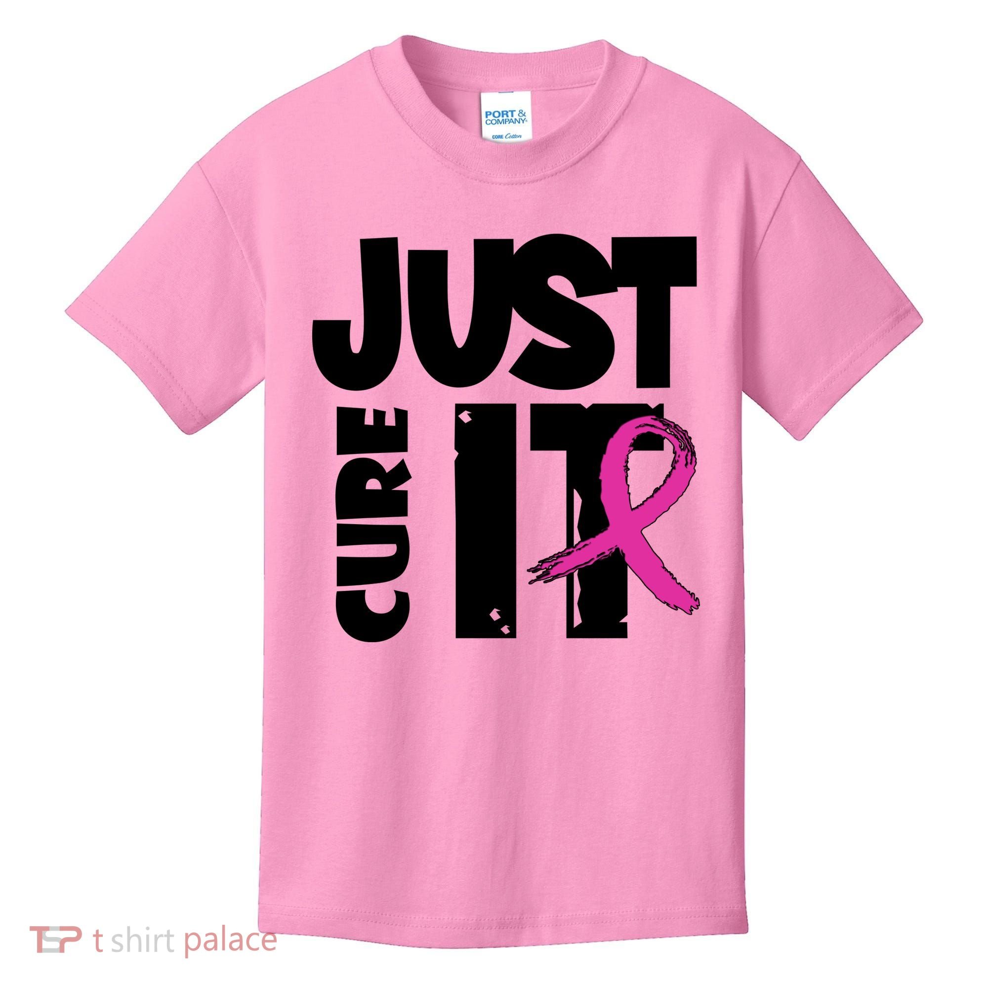 Just Cure It Breast Cancer Ribbon Kids T-Shirt