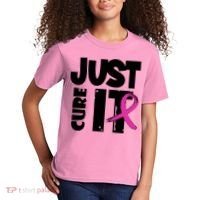 Just Cure It Breast Cancer Ribbon Kids T-Shirt thumb 2