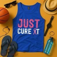 Just Cure It Ribbon Breast Cancer Awareness Funny Gift Tank Top thumb 4