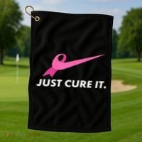 Just Cure It Breast Cancer Awareness Golf Towel thumb 1