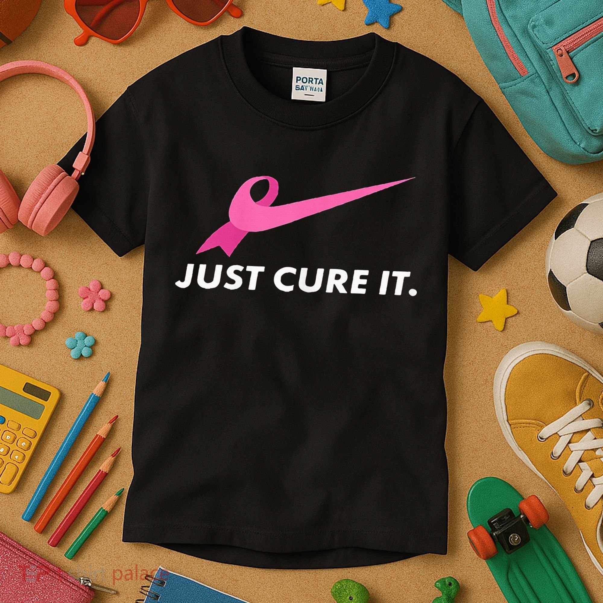 Just Cure It Breast Cancer Awareness Kids T-Shirt