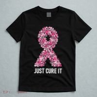 Just Cure It Pink Ribbon Breast Cancer Awareness T-Shirt thumb 5