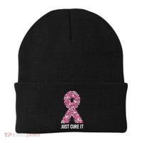 Just Cure It Pink Ribbon Breast Cancer Awareness Beanie thumb 0