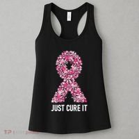 Just Cure It Pink Ribbon Breast Cancer Awareness Women's Tank Top thumb 3