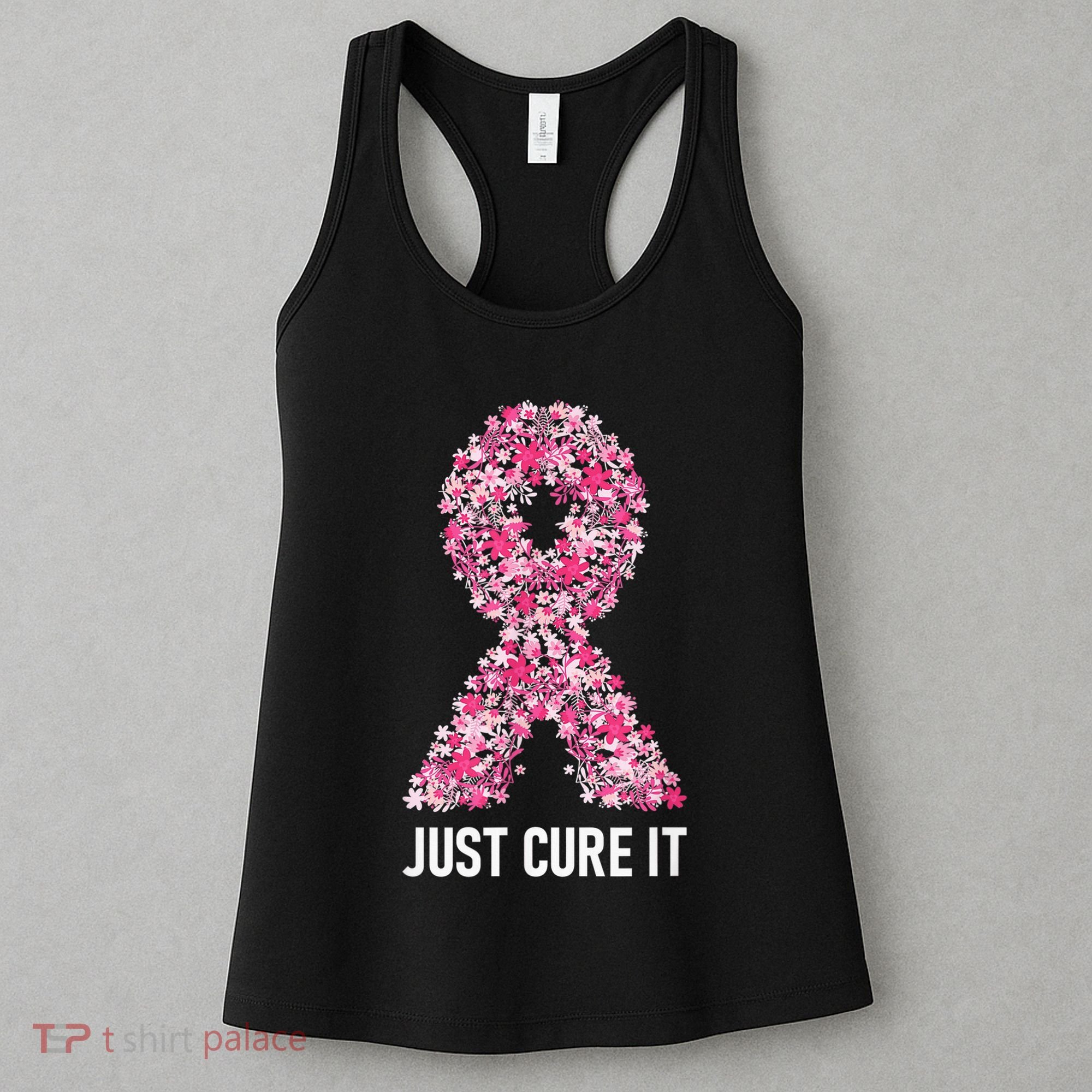 Just Cure It Pink Ribbon Breast Cancer Awareness Women's Tank Top