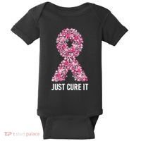 Just Cure It Pink Ribbon Breast Cancer Awareness Baby Bodysuit thumb 0