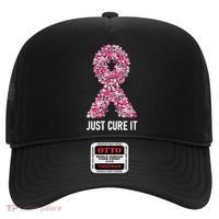 Just Cure It Pink Ribbon Breast Cancer Awareness Hat thumb 0