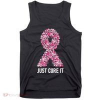 Just Cure It Pink Ribbon Breast Cancer Awareness Tank Top thumb 0