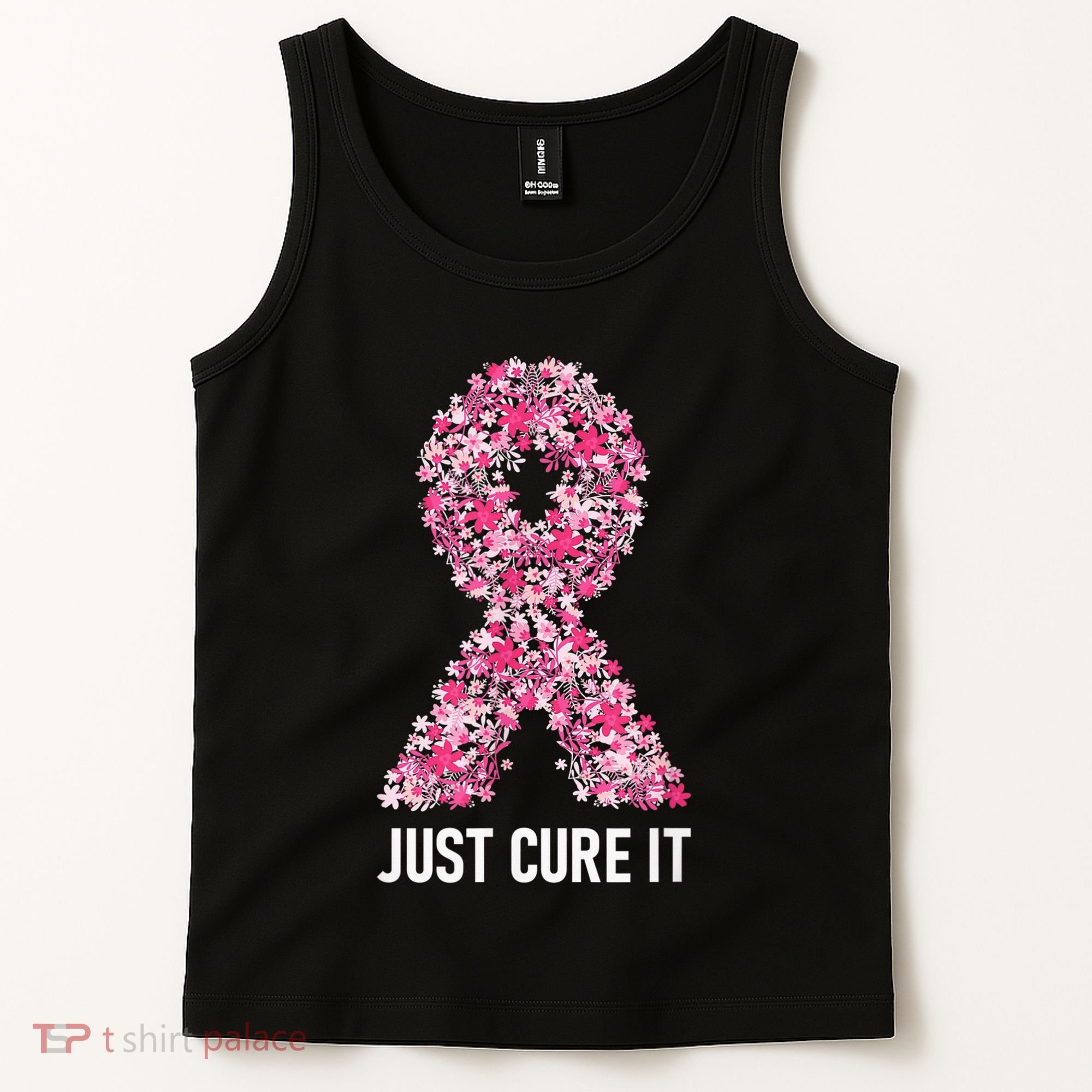 Just Cure It Pink Ribbon Breast Cancer Awareness Tank Top