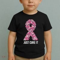 Just Cure It Pink Ribbon Breast Cancer Awareness Toddler T-Shirt thumb 2