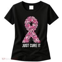 Just Cure It Pink Ribbon Breast Cancer Awareness Women's T-Shirt thumb 0