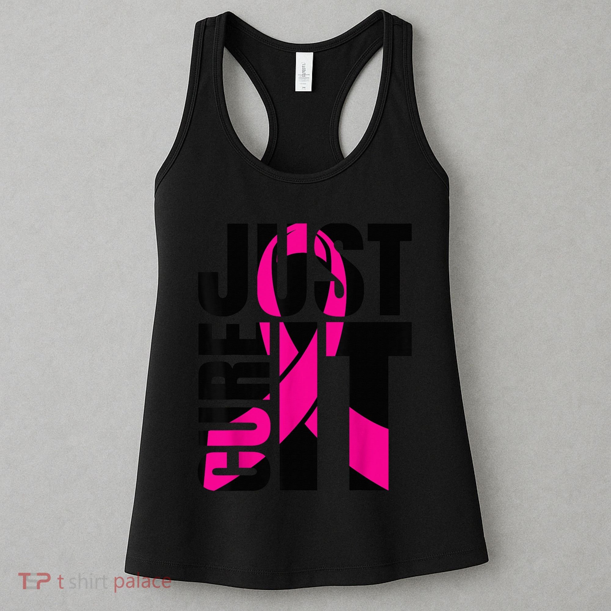 Just Cure It Breast Cancer Awareness Shirts Ribbon Shirt Women's Tank Top