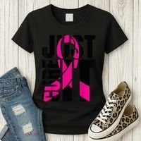 Just Cure It Breast Cancer Awareness Shirts Ribbon Shirt Women's T-Shirt thumb 3