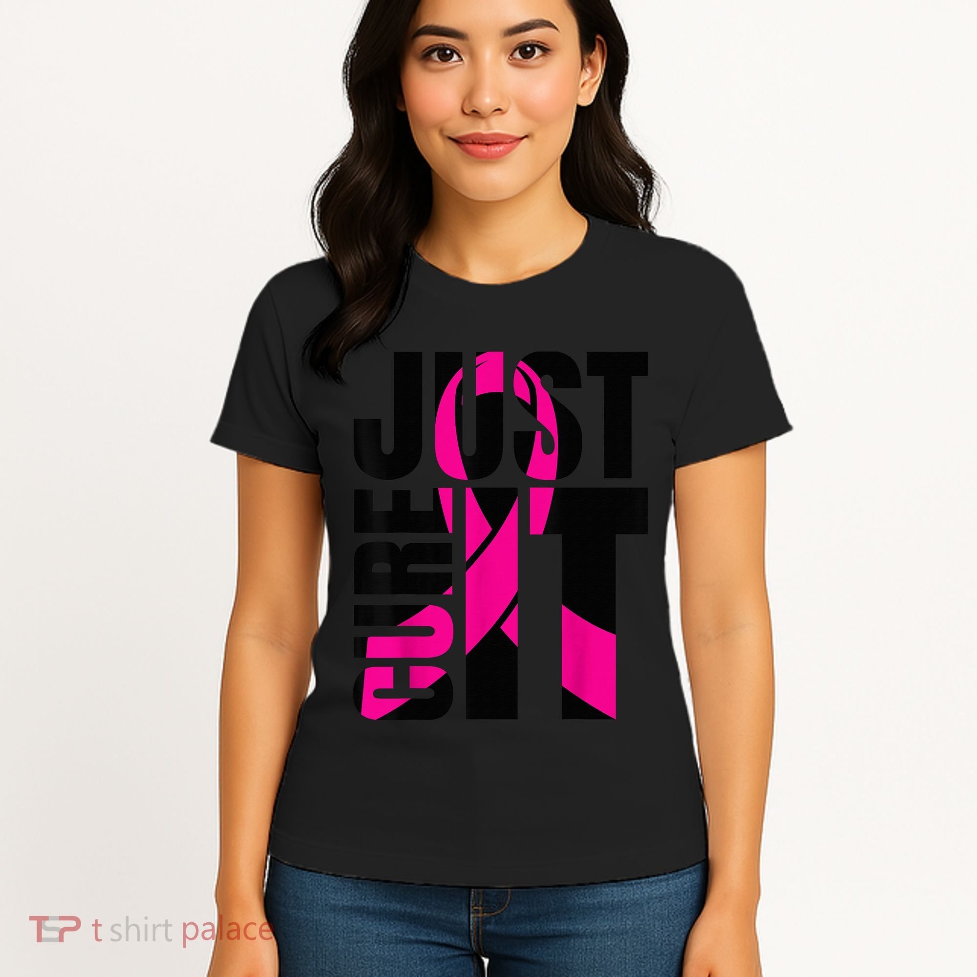 Just Cure It Breast Cancer Awareness Shirts Ribbon Shirt Women's T-Shirt