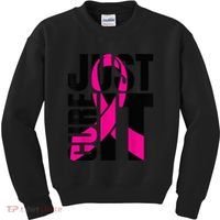 Just Cure It Breast Cancer Awareness Shirts Ribbon Shirt Kids Sweatshirt thumb 0