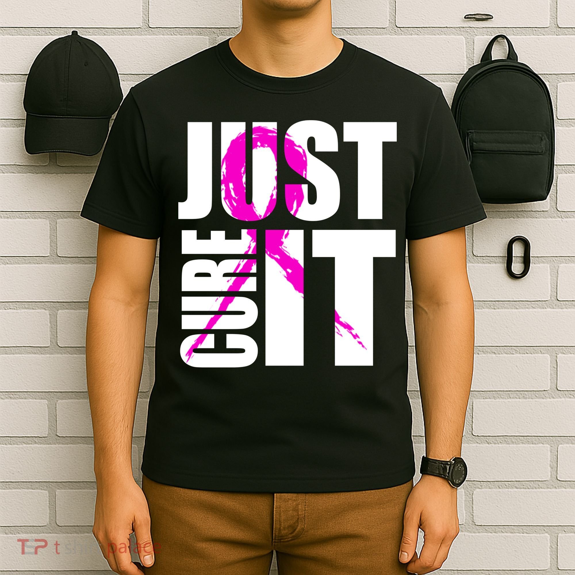 Just Cure It Breast Cancer Awareness Pink Ribbon T-Shirt