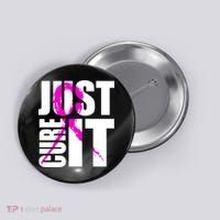 Just Cure It Breast Cancer Awareness Pink Ribbon Button thumb 0