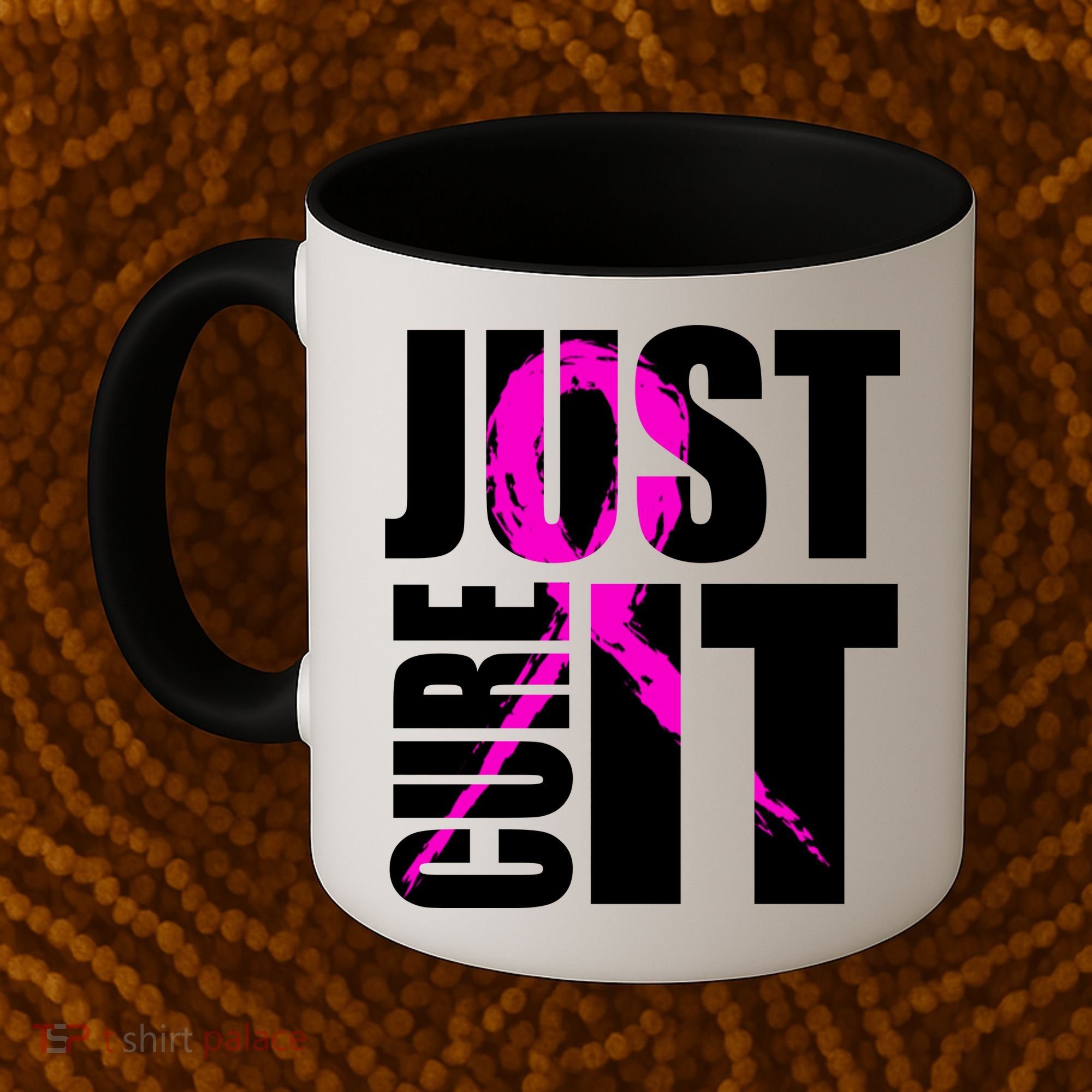 Just Cure It Breast Cancer Awareness Pink Ribbon Coffee Mug