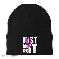 Just Cure It Breast Cancer Awareness Pink Ribbon Beanie thumb 0