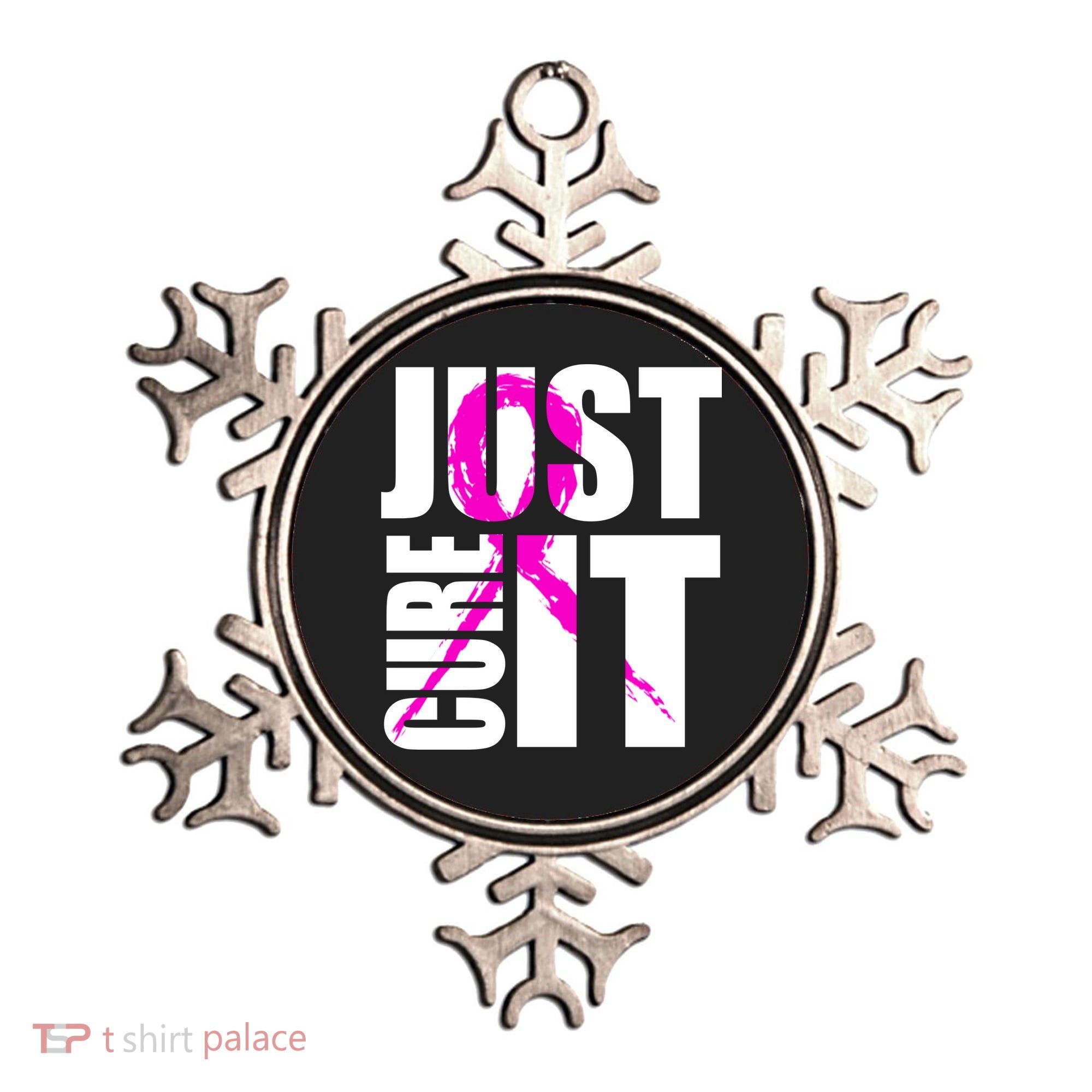 Just Cure It Breast Cancer Awareness Pink Ribbon Ornament
