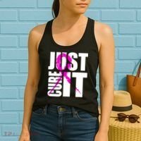 Just Cure It Breast Cancer Awareness Pink Ribbon Women's Tank Top thumb 2