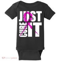 Just Cure It Breast Cancer Awareness Pink Ribbon Baby Bodysuit thumb 0