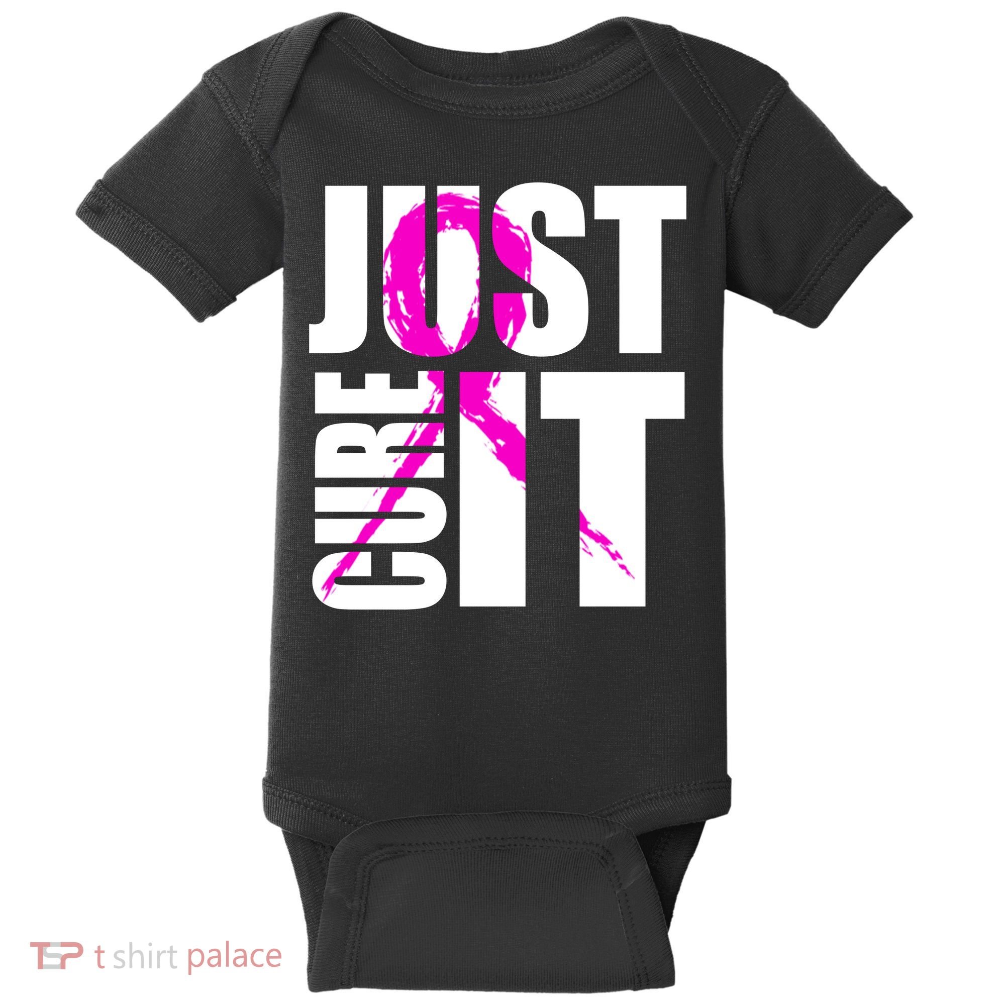 Just Cure It Breast Cancer Awareness Pink Ribbon Baby Bodysuit